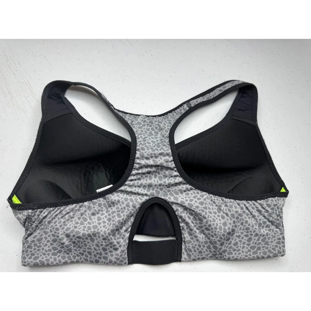 Nike Dri-FIT High Support Sports‎ Bra Grey Animal Print Racerback 32B 686135-012